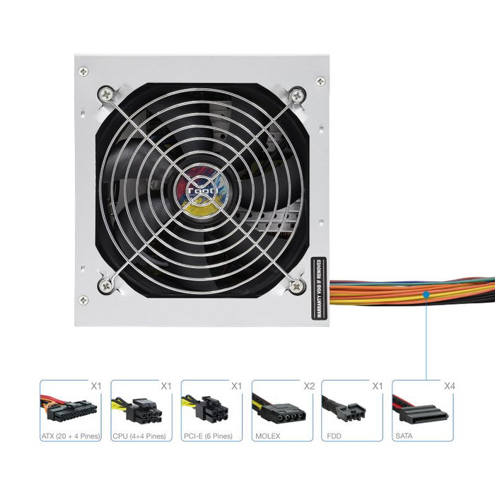 TOOQ TQAPOLO-500SP 500W ATX Plata